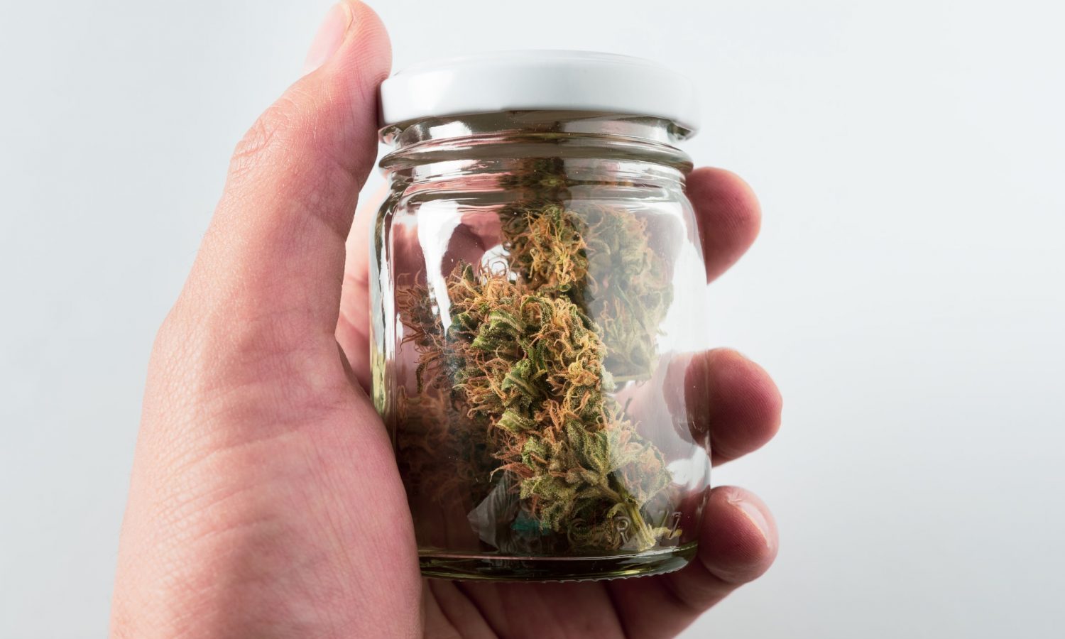 cannabis in a glass jar
