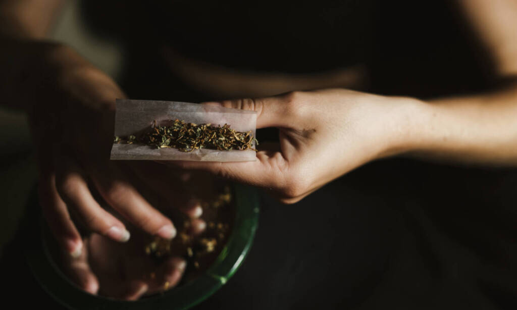 rolling a marijuana joint