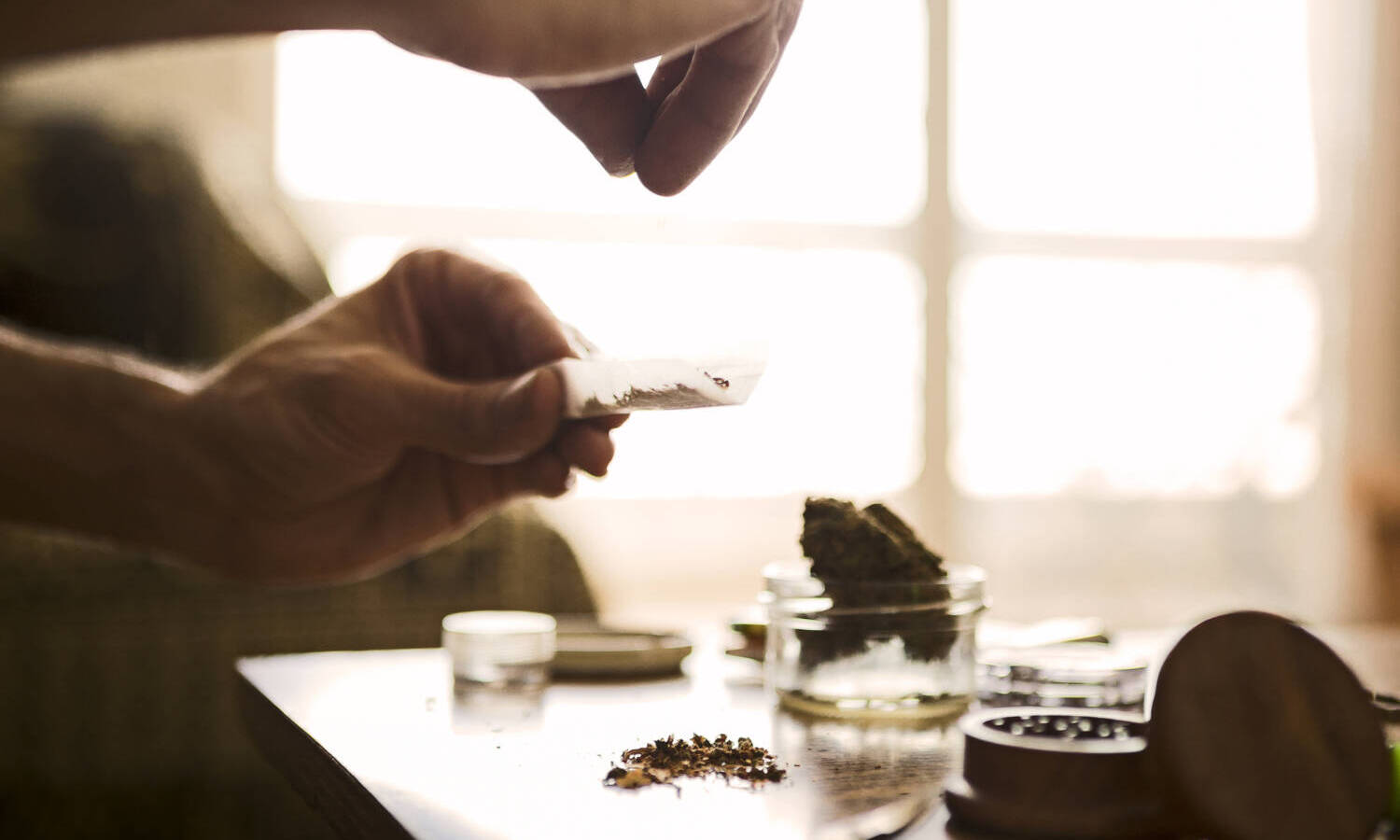 rolling a marijuana joint